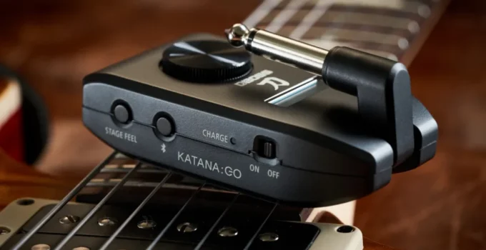 The pocket-sized Boss Katana:Go headphone amp doubles as an audio interface